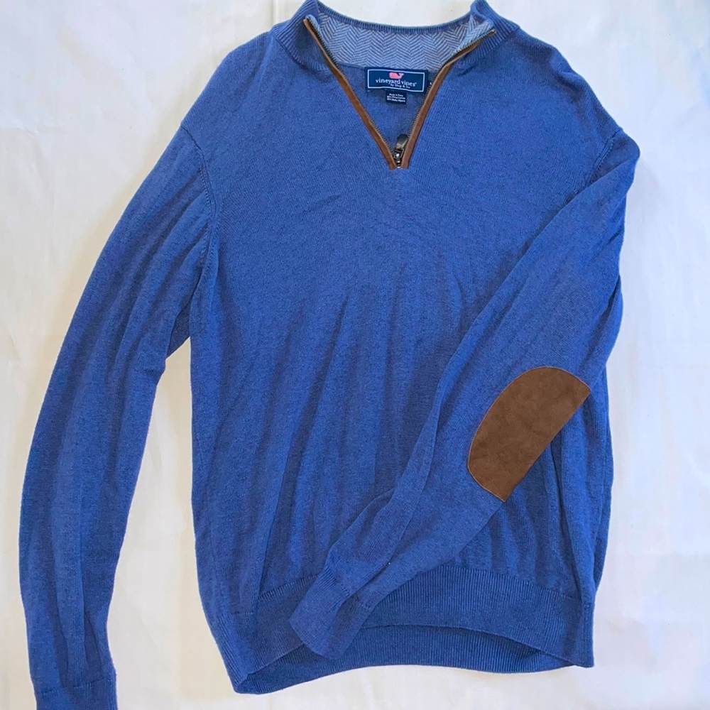 Vineyard Vines 1/4 zip sweater with elbow pads